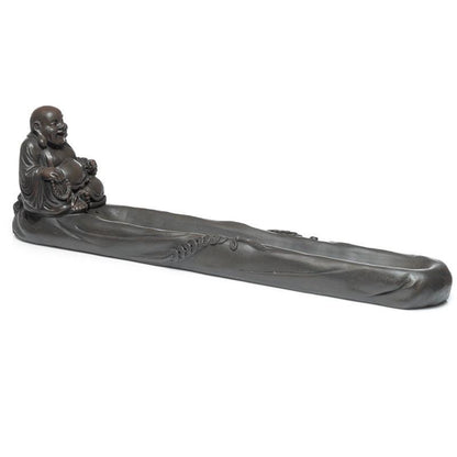 Ash Catcher Incense Stick Burner - Peace of the East Chinese Laughing Buddha - DuvetDay.co.uk