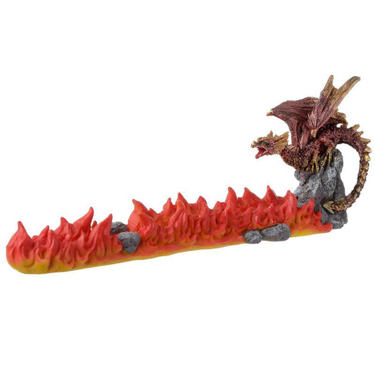 Ash Catcher Incense Stick Burner - Red Dragon Volcano - DuvetDay.co.uk