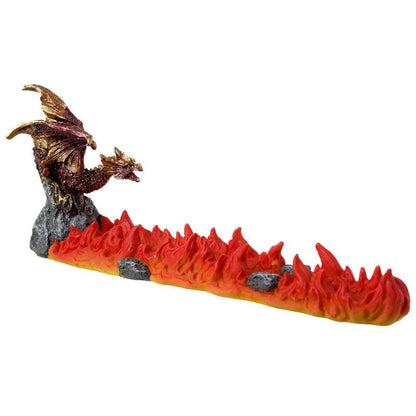 Ash Catcher Incense Stick Burner - Red Dragon Volcano - DuvetDay.co.uk
