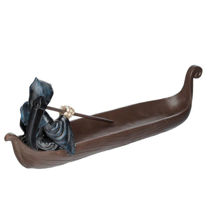 Ash Catcher Incense Stick Burner - The Reaper Ferryman of Death with Oar - DuvetDay.co.uk