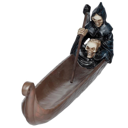 Ash Catcher Incense Stick Burner - The Reaper Ferryman of Death with Oar - DuvetDay.co.uk