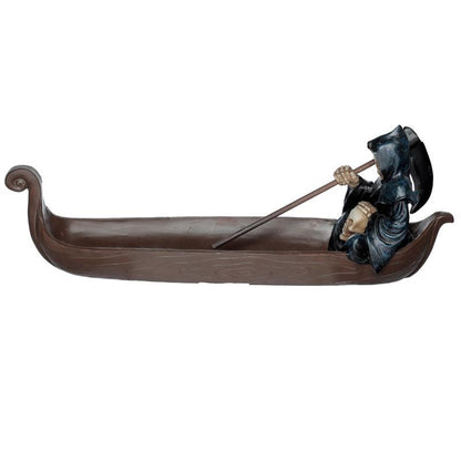 Ash Catcher Incense Stick Burner - The Reaper Ferryman of Death with Oar - DuvetDay.co.uk