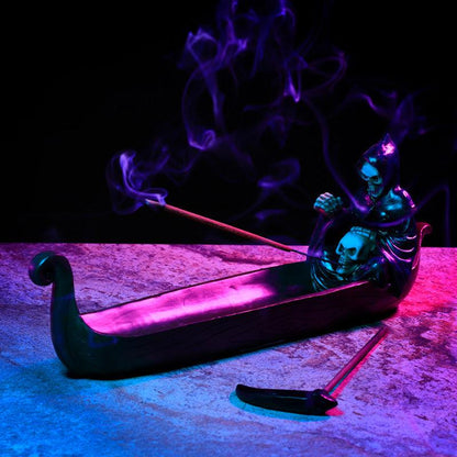 Ash Catcher Incense Stick Burner - The Reaper Ferryman of Death with Oar - DuvetDay.co.uk