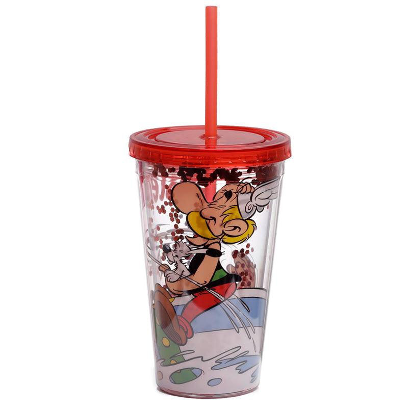 Asterix Double Walled Cup with Lid and Straw - DuvetDay.co.uk