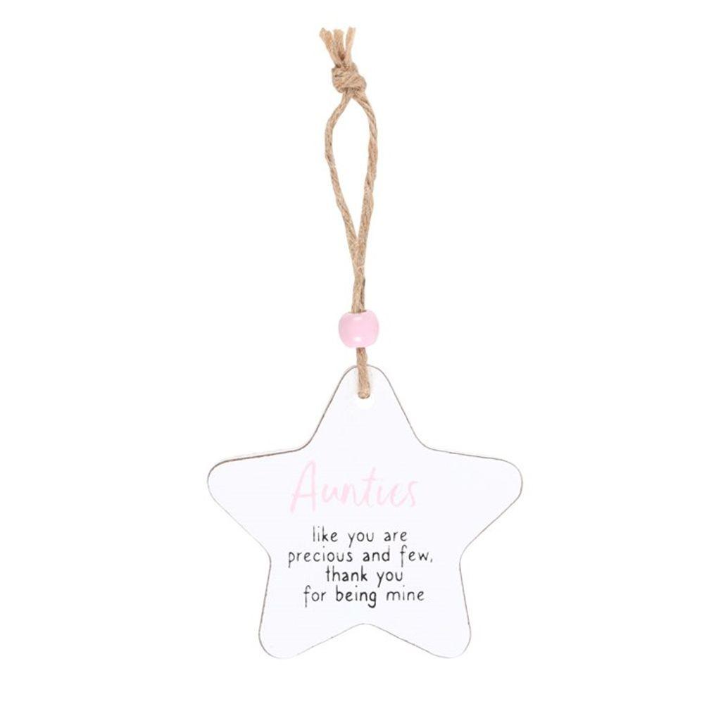 Aunties Hanging Star Sentiment Sign - DuvetDay.co.uk
