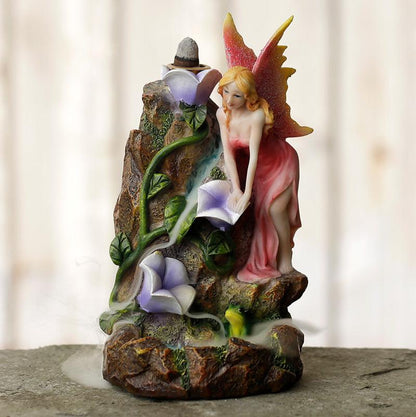 Backflow Incense Burner - Flower Fairy Garden - DuvetDay.co.uk