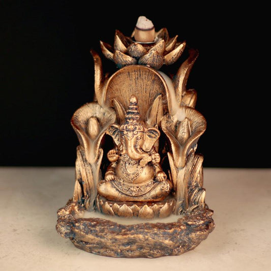 Backflow Incense Burner - Lotus Ganesh - DuvetDay.co.uk