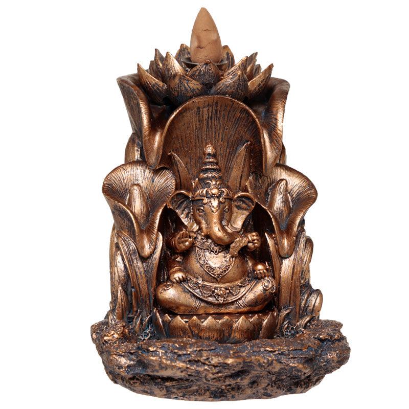 Backflow Incense Burner - Lotus Ganesh - DuvetDay.co.uk