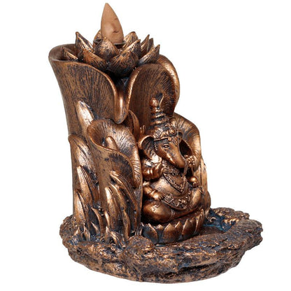 Backflow Incense Burner - Lotus Ganesh - DuvetDay.co.uk