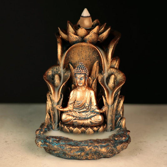 Backflow Incense Burner - Lotus Thai Buddha - DuvetDay.co.uk