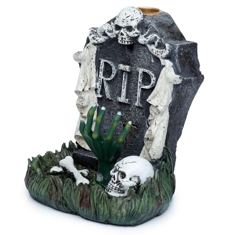 Backflow Incense Burner - RIP Zombie Hand Tombstone - DuvetDay.co.uk
