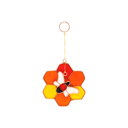 Bee and Honeycomb Suncatcher - DuvetDay.co.uk