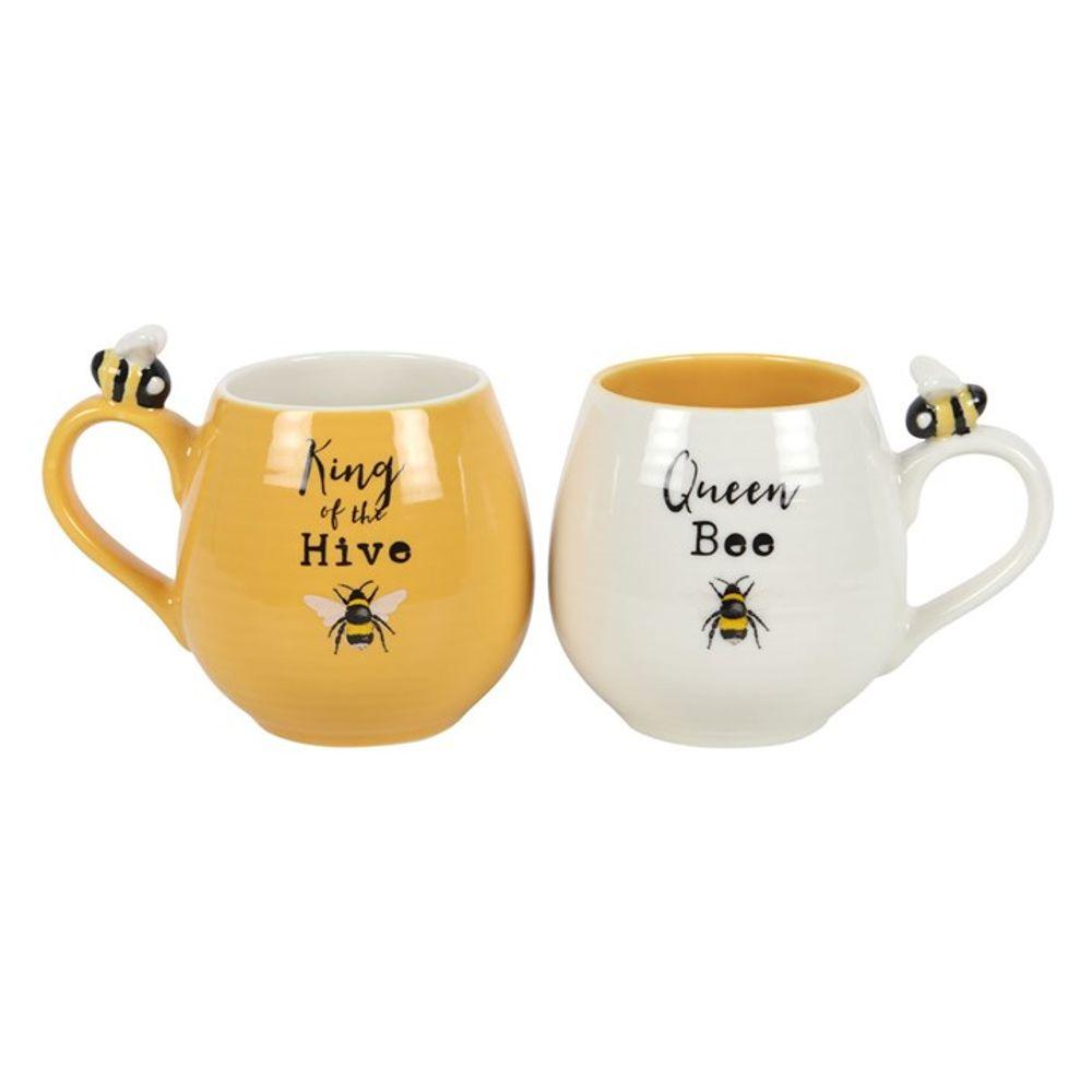 Bee Happy King and Queen Couples Mug Set - DuvetDay.co.uk