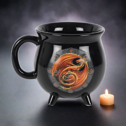 Beltane Colour Changing Cauldron Mug by Anne Stokes