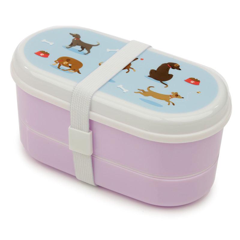 Bento Lunch Box with Fork & Spoon - Catch Patch Dog - DuvetDay.co.uk