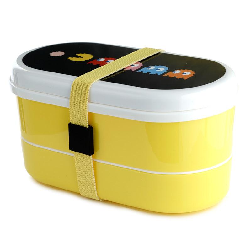 Bento Lunch Box with Fork & Spoon - Pac-Man - DuvetDay.co.uk