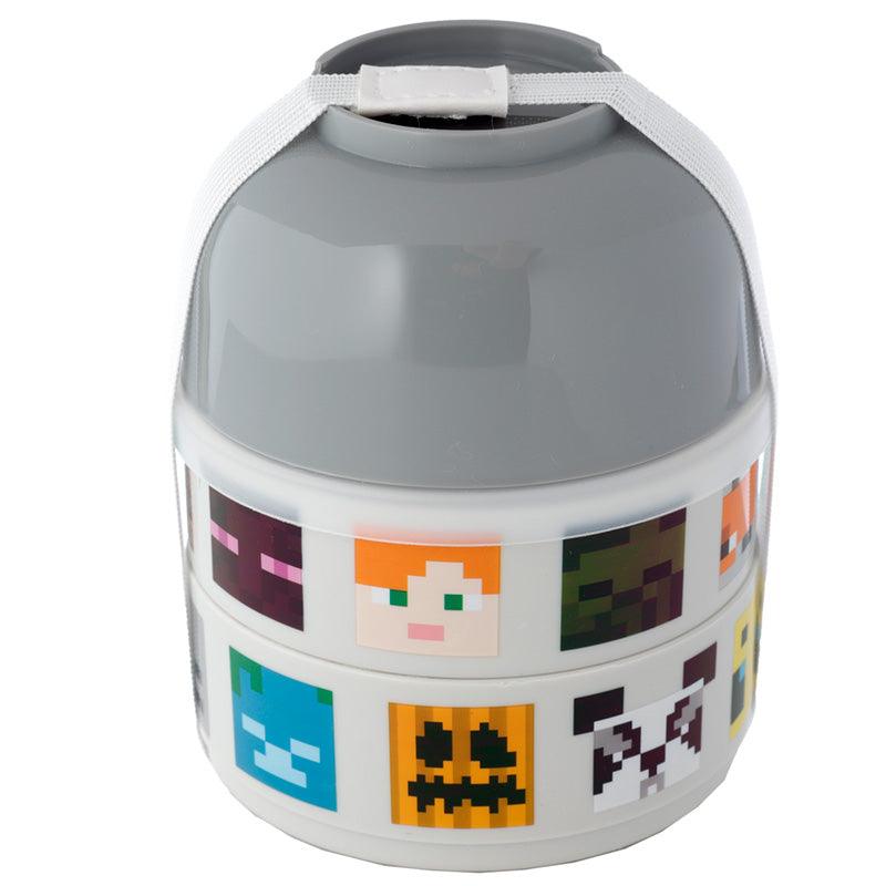 Bento Round Stacked Lunch Box  - Minecraft Faces