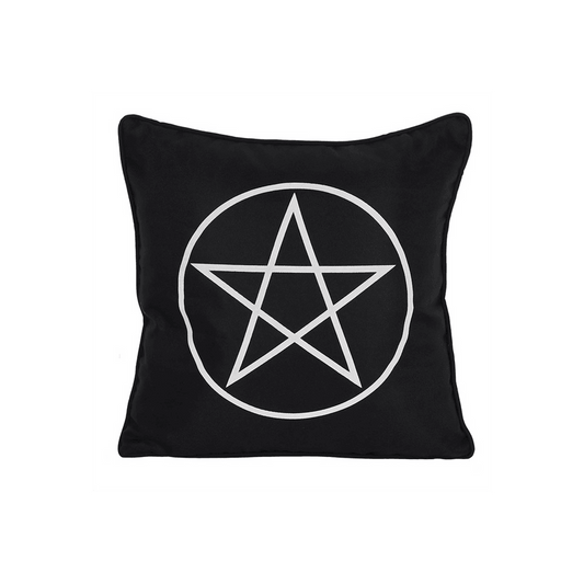 Black and White Pentagram Cushion - DuvetDay.co.uk