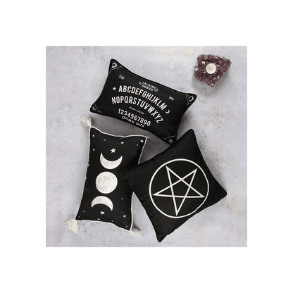 Black and White Pentagram Cushion - DuvetDay.co.uk