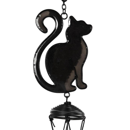 Black Cat Profile Windchime - DuvetDay.co.uk