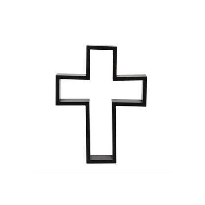 Black Crucifix Shelving Display - DuvetDay.co.uk