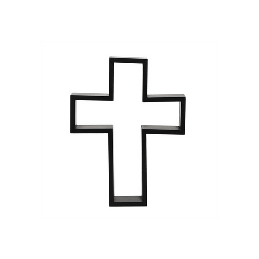 Black Crucifix Shelving Display - DuvetDay.co.uk