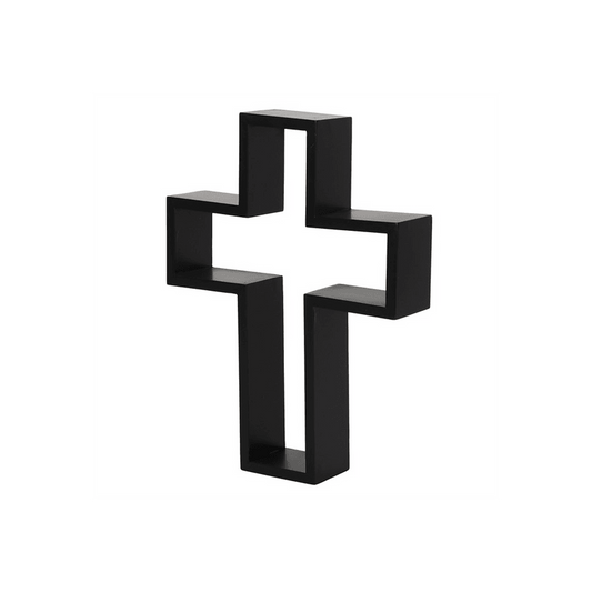 Black Crucifix Shelving Display - DuvetDay.co.uk