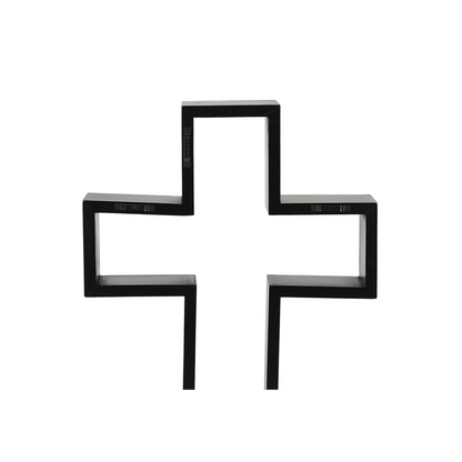 Black Crucifix Shelving Display - DuvetDay.co.uk