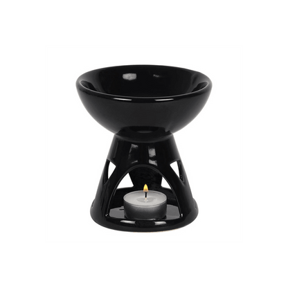 Black Deep Bowl Oil Burner - DuvetDay.co.uk