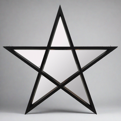Black Framed Pentagram Mirror