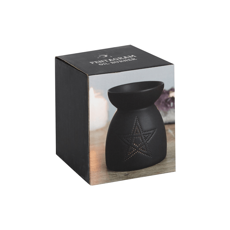 Black Pentagram Cut Out Oil Burner - DuvetDay.co.uk