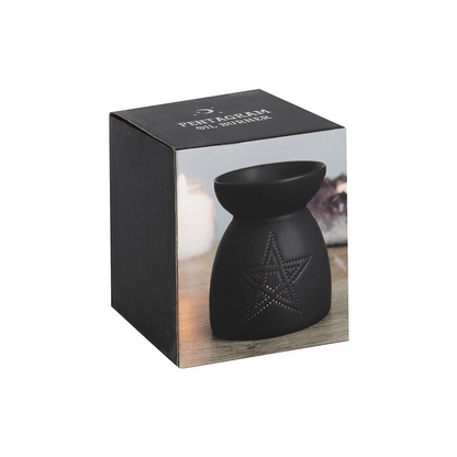 Black Pentagram Cut Out Oil Burner - DuvetDay.co.uk