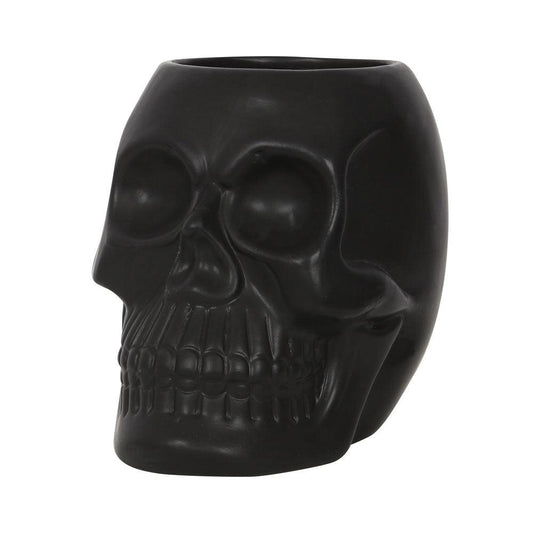Black Skull Plant Pot Large - DuvetDay.co.uk
