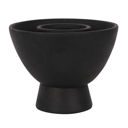 Black Triple Moon Terracotta Smudge Bowl - DuvetDay.co.uk