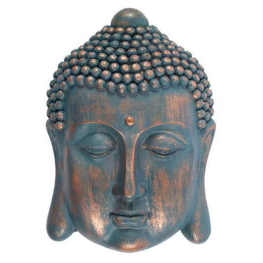 Blue Buddha Head Plaque - DuvetDay.co.uk