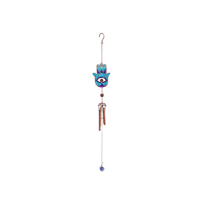 Blue Hand of Hamsa Windchime - DuvetDay.co.uk
