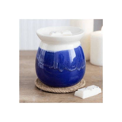 Blue Reactive Glaze Oil Burner - DuvetDay.co.uk