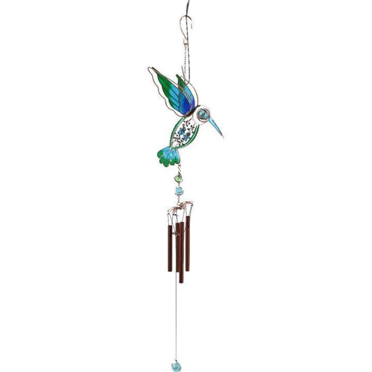 Blue/Green Hummingbird Windchime - DuvetDay.co.uk
