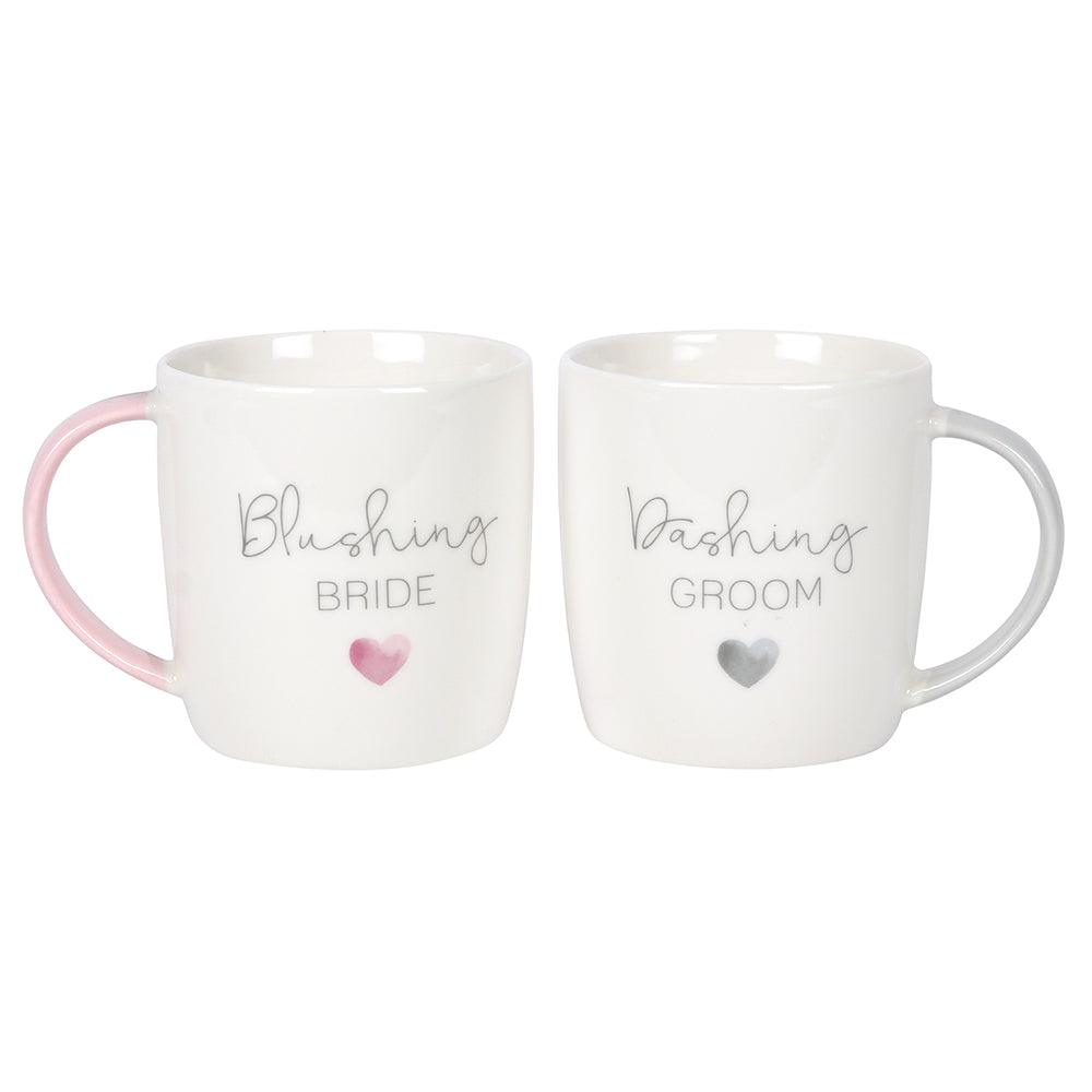 Blushing Bride Dashing Groom Ceramic Mug Set - DuvetDay.co.uk