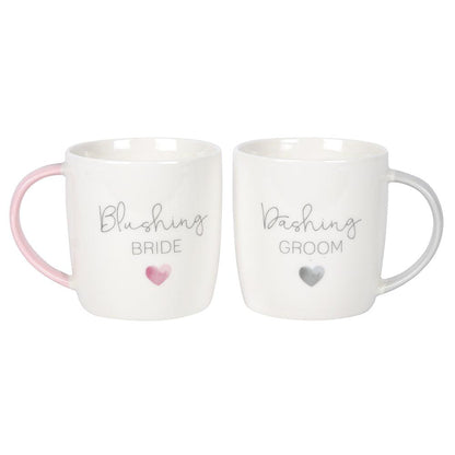 Blushing Bride Dashing Groom Ceramic Mug Set - DuvetDay.co.uk
