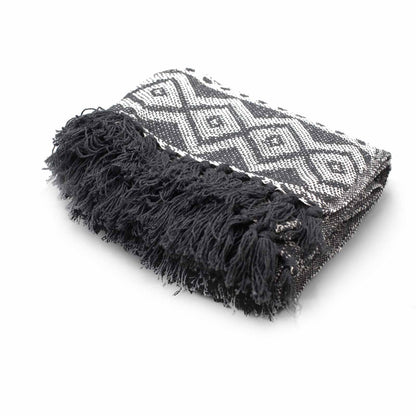 Boho Comfort Throws - 125x150cm - Grey Geometric - DuvetDay.co.uk