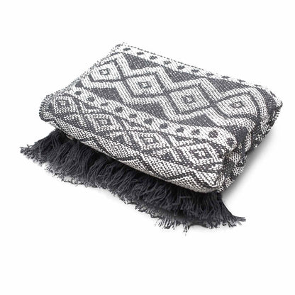 Boho Comfort Throws - 125x150cm - Grey Geometric - DuvetDay.co.uk