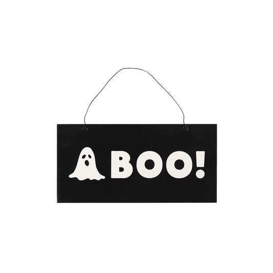 Boo Ghost Hanging Sign - DuvetDay.co.uk