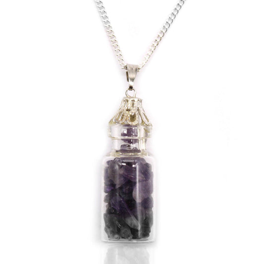 Bottled Gemstones Necklace - Amethyst - DuvetDay.co.uk