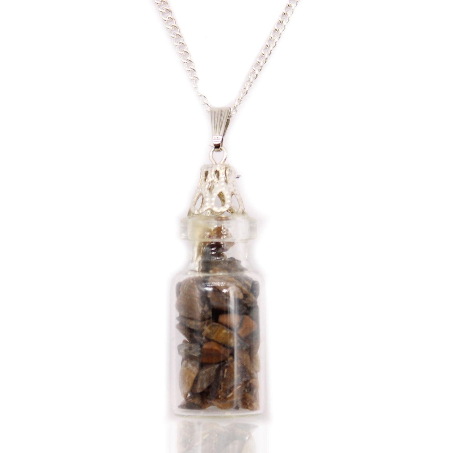 Bottled Gemstones Necklace - Tiger Eye - DuvetDay.co.uk
