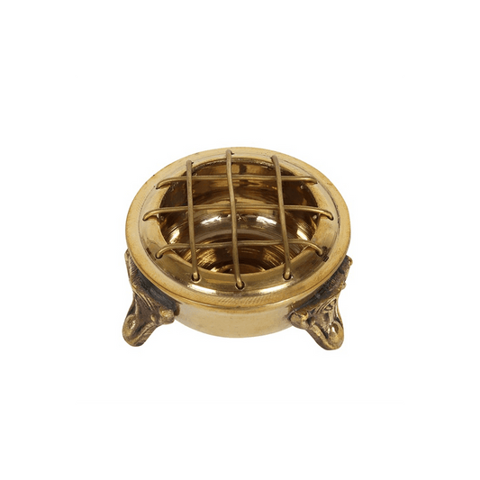 Brass Screen Top Incense Burner with Feet - DuvetDay.co.uk