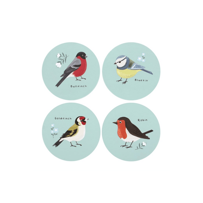 British Garden Birds Coaster Set - DuvetDay.co.uk
