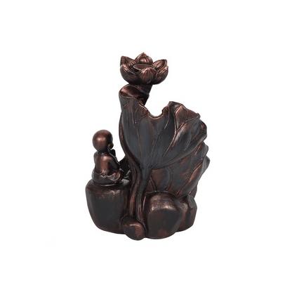 Bronze Effect Buddha Backflow Incense Burner - DuvetDay.co.uk