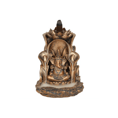 Bronze Ganesh Backflow Incense Burner - DuvetDay.co.uk