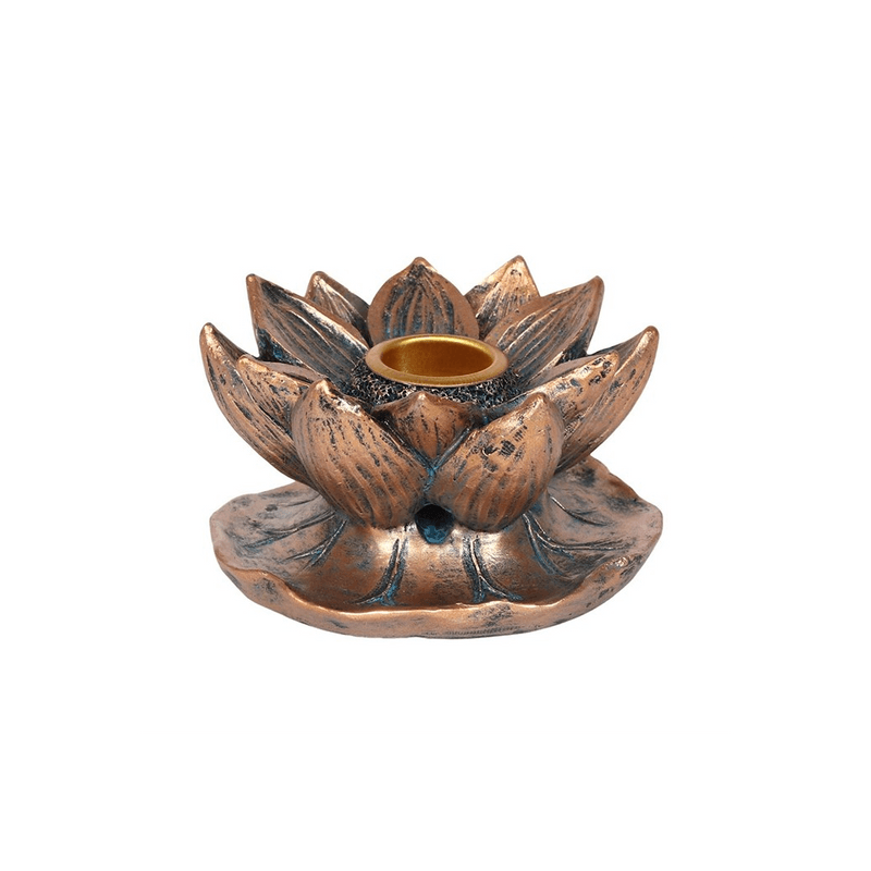 Bronze Lotus Backflow Incense Burner - DuvetDay.co.uk